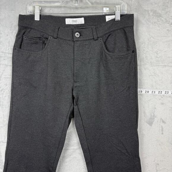 BRAX Hi-Flex Chuck Pants Stretch Men Sz 33x25 Dark Gray Casual Straight Leg Slim - Picture 7 of 10